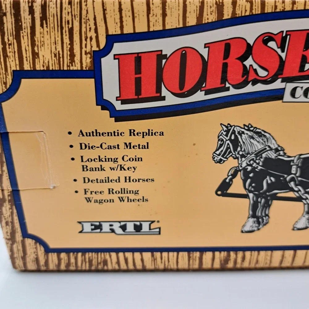 ERTL #7624 True Value Hardware Horse Drawn Wagon 1990 Diecast Locking Coin Bank